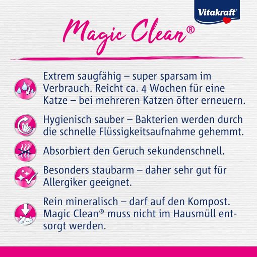 Vitakraft Magic Clean Effektiv reinigendes Katzenstreu, 4,2 l - Image 4