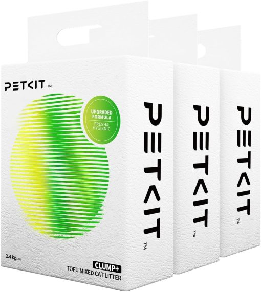 PETKIT Tofu-Katzenstreu mit Aktivkohle, klumpend und schnelltrocknend, 2,4 kg