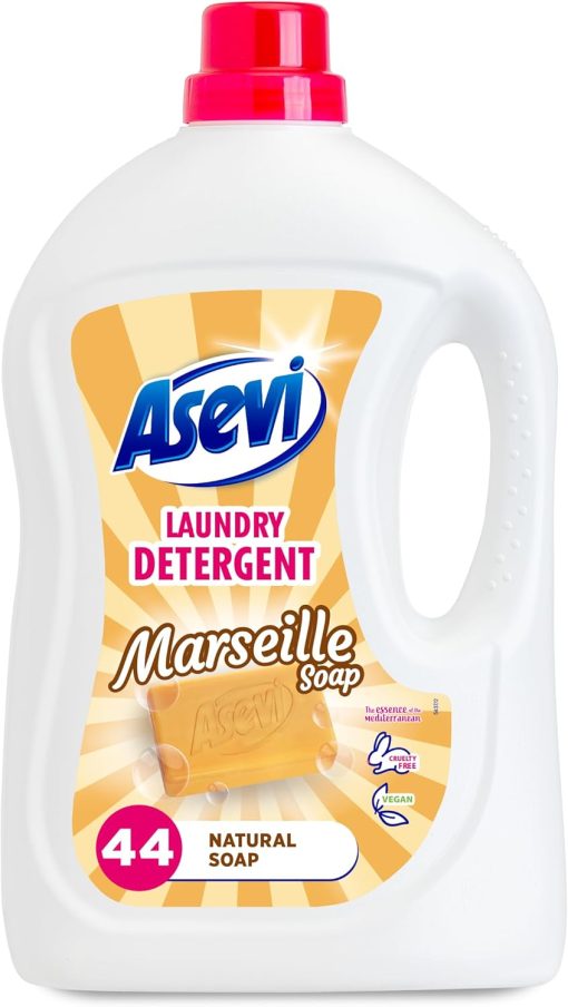 Asevi Laundry Detergent – Marseille Soap Scent, 2376ml for 44 Washes" - Image 3
